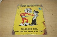 BRAND NEW METAL "WARNING " ELECTRICITY SIGN