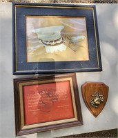 USMC plaque, framed quote about Marines & more