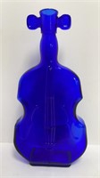 Cobalt blue glass violin bottle (8in)