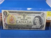 1973 $1.00 DOLLAR BILL GU7211605 UNCIRCULATED