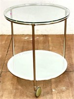 Modern Glass Side Bar Cocktail Cart / Table