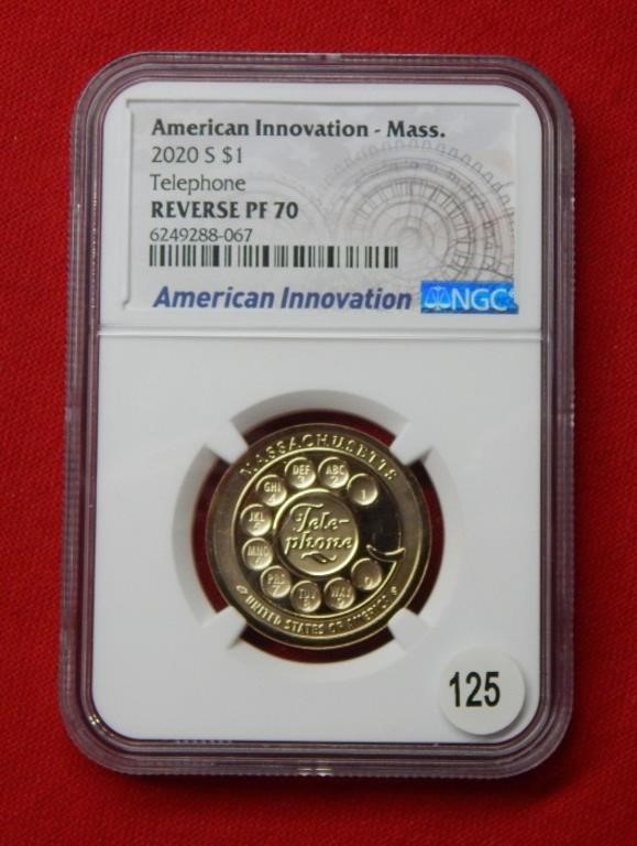 2020 S Innovation $1 MA NGC REV PF70 Telephone