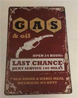 Gas & Oil Metal Sign