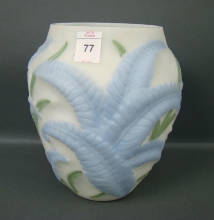 Phoenix Blue/Green on Milk Glass #2797 Fern Vase