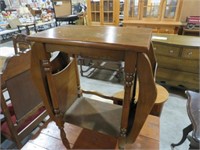 ANTIQUE SOLID WOOD MAGAZINE TABLE
