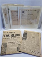 1960s Newspapers and 1920s Store Paperwork