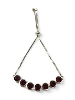 Faceted Red Stone Adjustable Size Bracelet