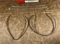 (3 PCS) SILVER TONED CHOKERS - 1 "V" SHAPE