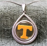 Sterling University of Tennessee Power T Necklace