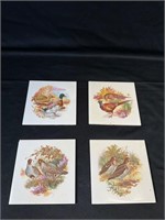 Set or 4 6" Bird Tile Coasters