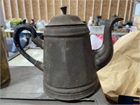 Antique Gooseneck Tin Coffee Pot