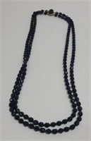 Double Strand Black Jet Stone Necklace