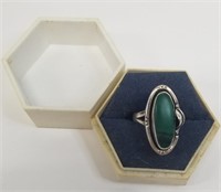 Woman's Sterling Silver Southwest Turquoise Ring