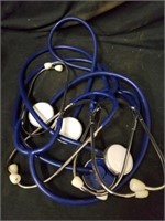 Group of stethoscopes four of them