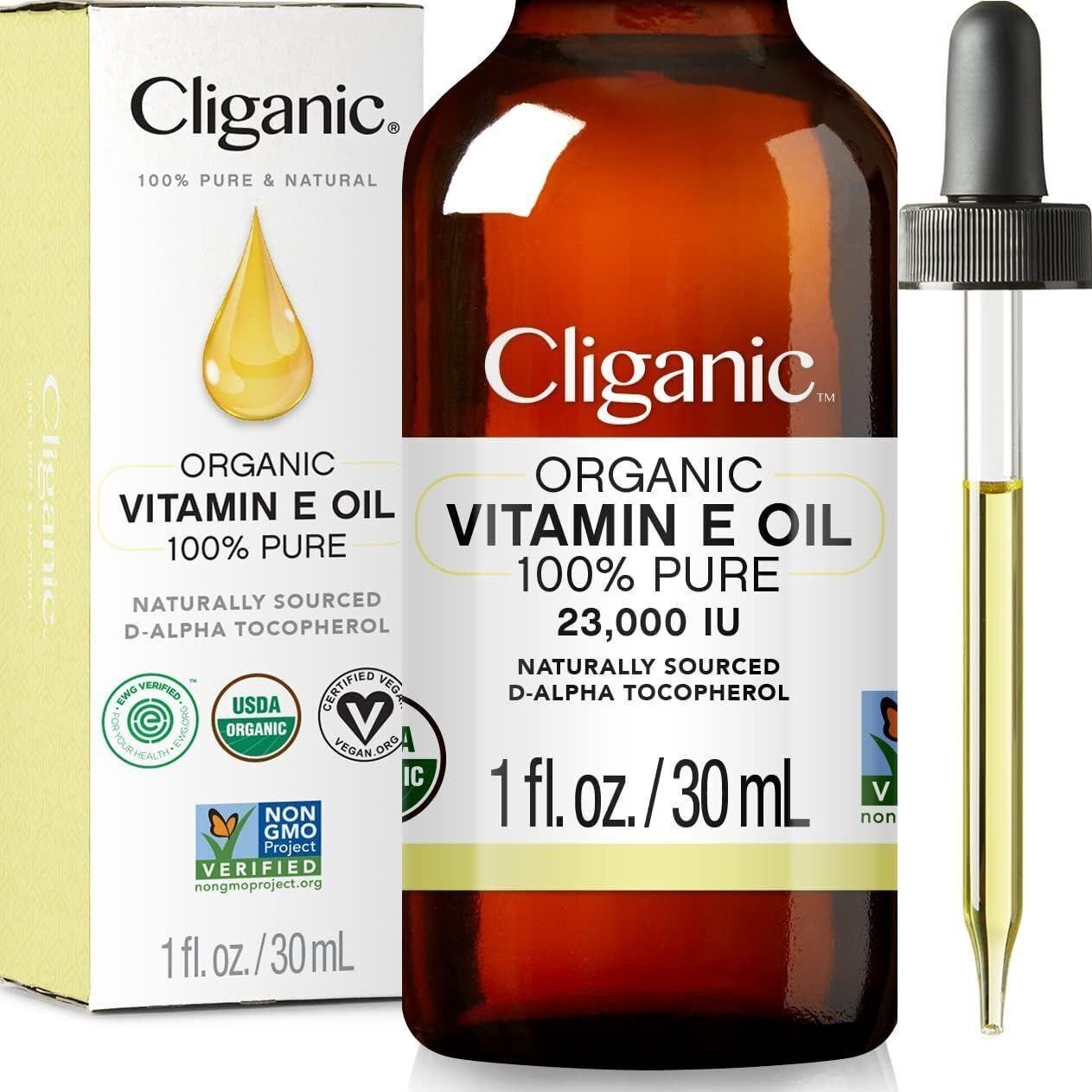 Cliganic Organic Pure Vitamin E Oil, 1oz