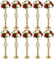 10pcs 20.87In Gold Flower Vases - Wed Centers