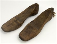 2 Antique Carved Wood Shoe Molds