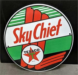 Sky chief enamel sign