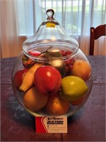 Apothocary Jar w/ Lid & Fruit