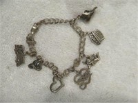 STERLING SILVER CHARM BRACELET WITH STERLING