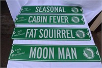 New Glarus Seasonal/Cabin Fever/Fat Squirrel/Signs