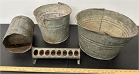 Antique Chicken Waterer & Early Buckets See