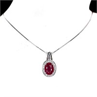 Natural Pigeon Blood Red Ruby Necklace