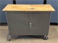 Bretford Metal Cabinet W/ Wood Top