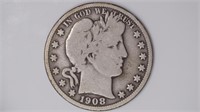 1908-O Liberty Head Barber HalF Dollar