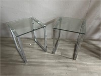 Glass End Tables Qty 2 14" x 18"T