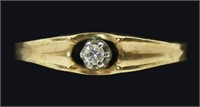 14K Yellow gold diamond solitaire ring, size 6.75,