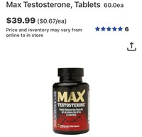$39.99 MAX TESTOSTERONE EX:7/24
