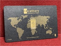 1 GRAM .999 KARATBARS FINE GOLD BAR INTERNATIONAL