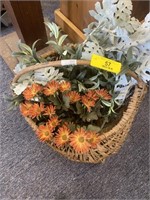 Wicker Basket w/ Flowers