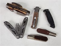 6 Various Folding Pocket Knives