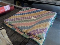 Early Machine Sewn Quilt  - Multi Color Patches