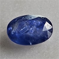 CERT 0.80 Ct Faceted Heated Blue Sapphire, Oval Sh