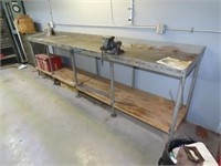 Extra Large Metal Work Table w/ Vice