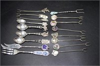 Collection silver oyster forks