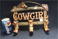 COWGIRL BOOT COAT HANGER