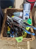 BASKET OF ASSORTED HAND TOOLS