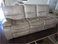 Leather Sofa w/ Double Recliner