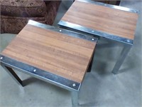 Metal and wood tables