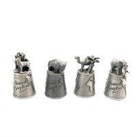 Disney Animal Kingdom Pewter Thimble Lot of 4