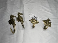 Brass coat hooks