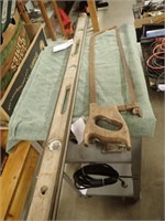 Antique Meat Saw & 4ft. Level
