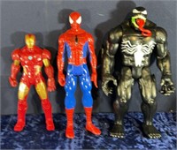 Spiderman, Venom, Iron Man - Large Action Figures