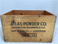 Atlas Powder Co. High Explosives Wooden Crate