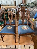 4 Needlepoint Chairs