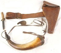 A Civil War Rig, powder horn Sheffield knife, perc